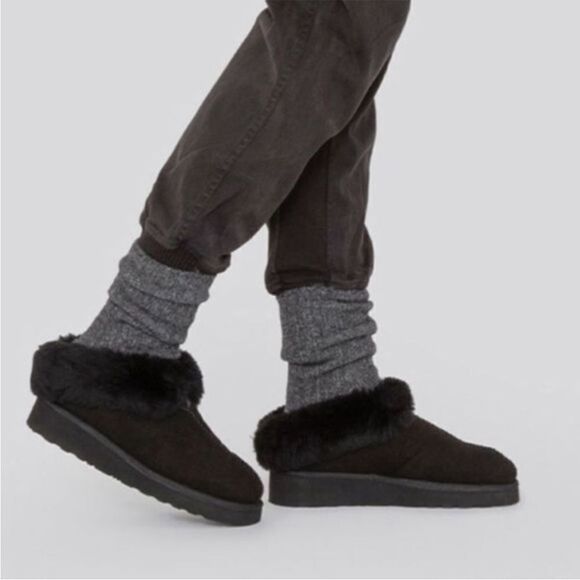 Grenson Wynter Slippers Black Shearling US 8 NEW - Picture 1 of 10